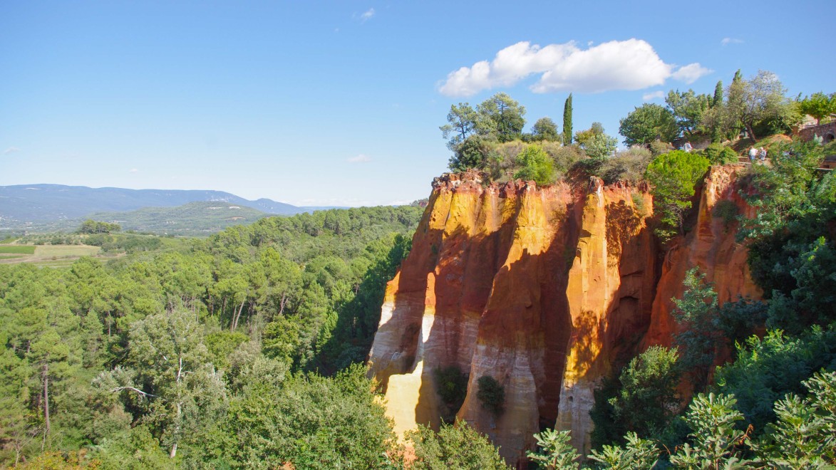 Die Ockerfelsen von Roussillon, ein Muss im Luberon.