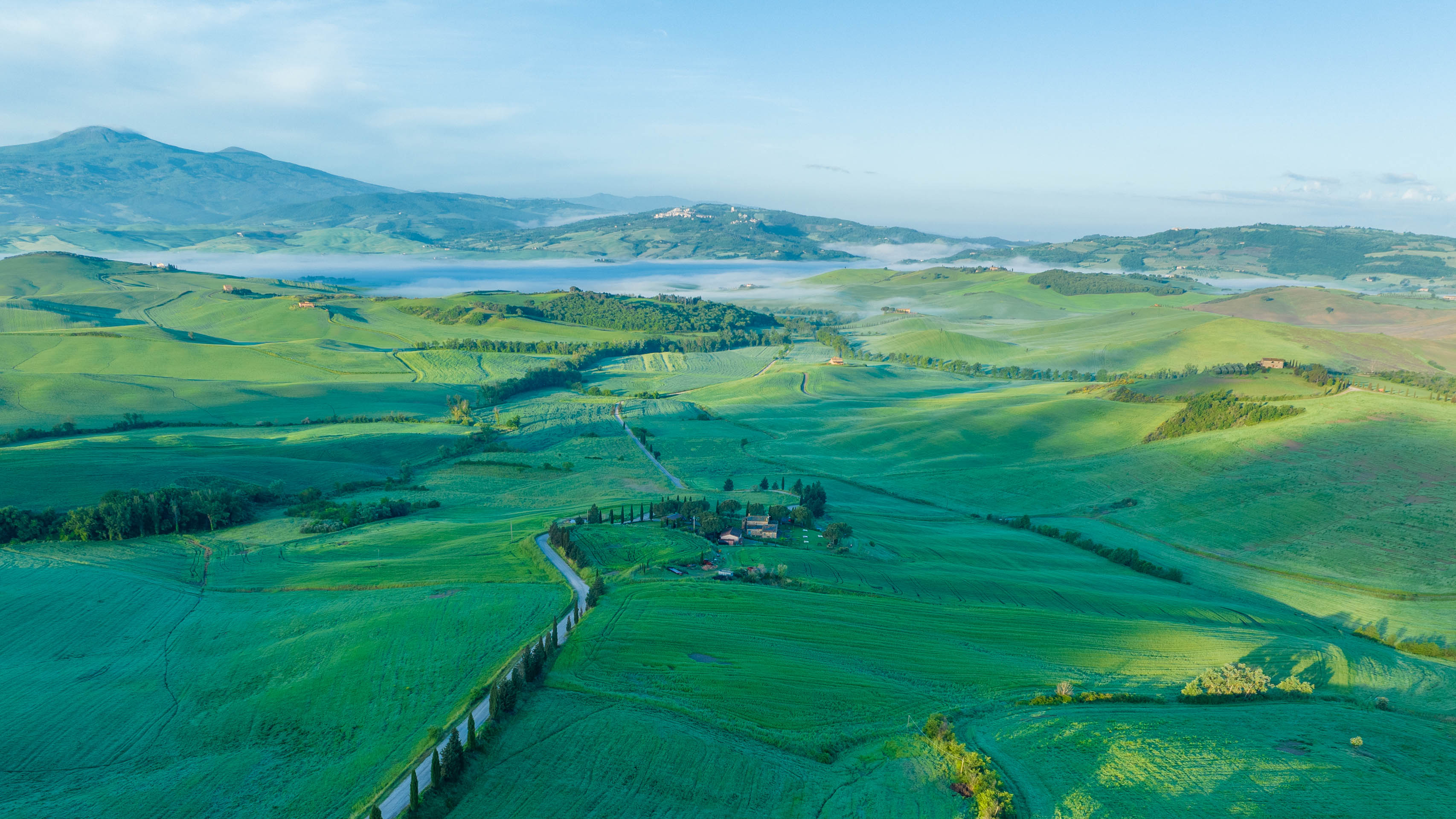 Die grünen Landschaften der Crete Senesi.